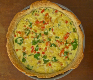 Sausage Quiche w/Red Pepper, Caramelised Onion, Spinach