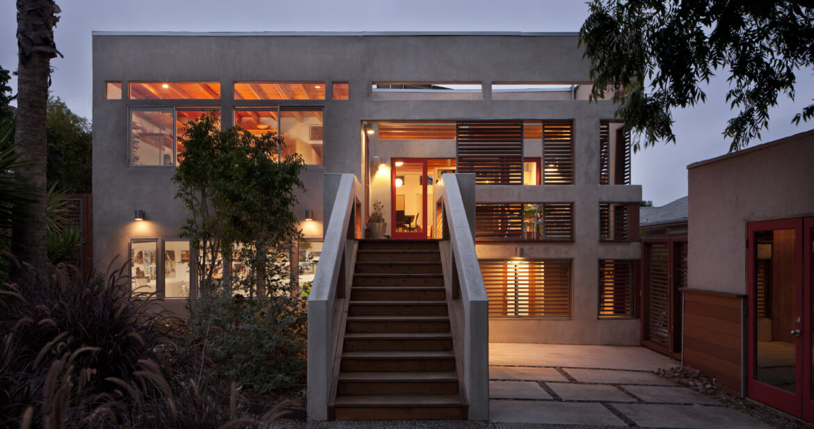 Eco friendly house built around trees