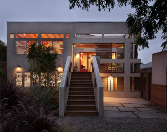 Eco friendly house built around trees