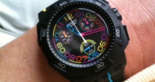 Neon retro swatch watch
