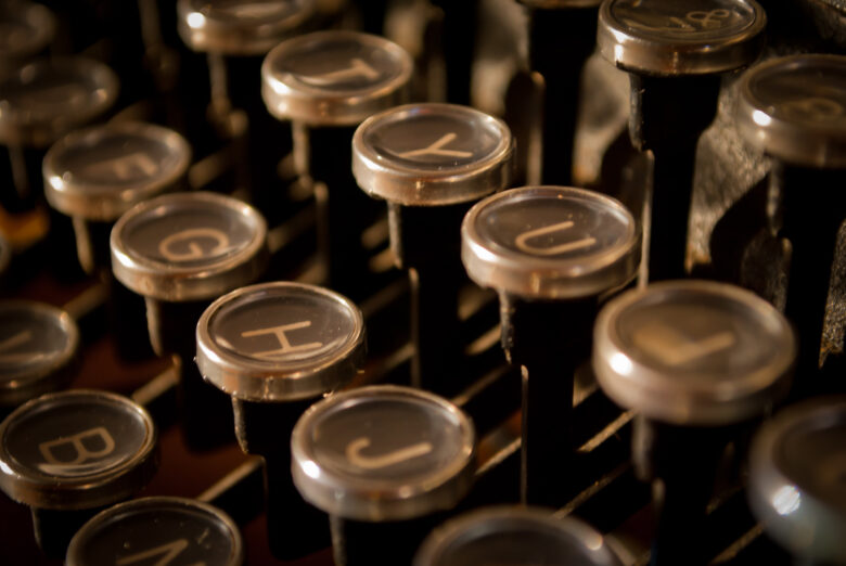 Closeup of keys on an old typewriter