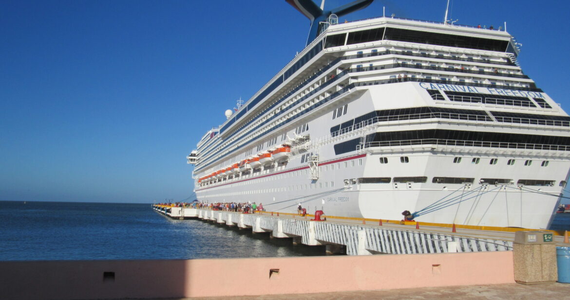 Carnival cruise ship docked in port