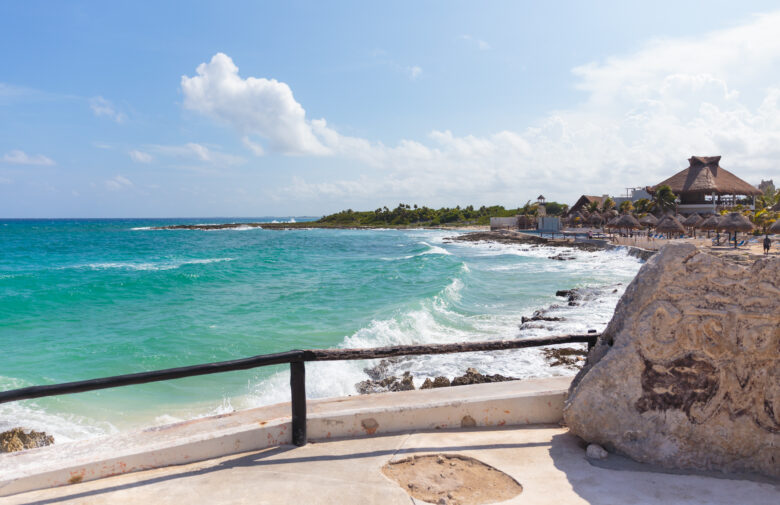 View of turquoise waters in the Caribbean 