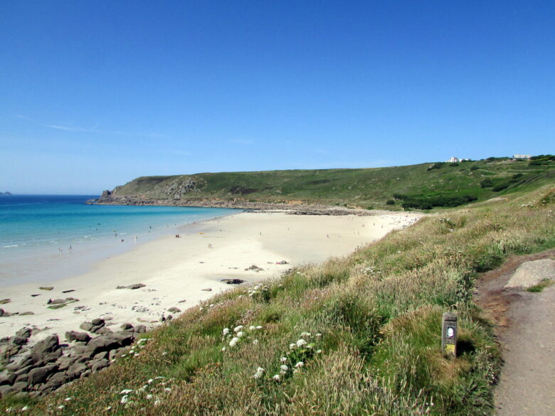 Sweeping views of the beach at Sennen Cove