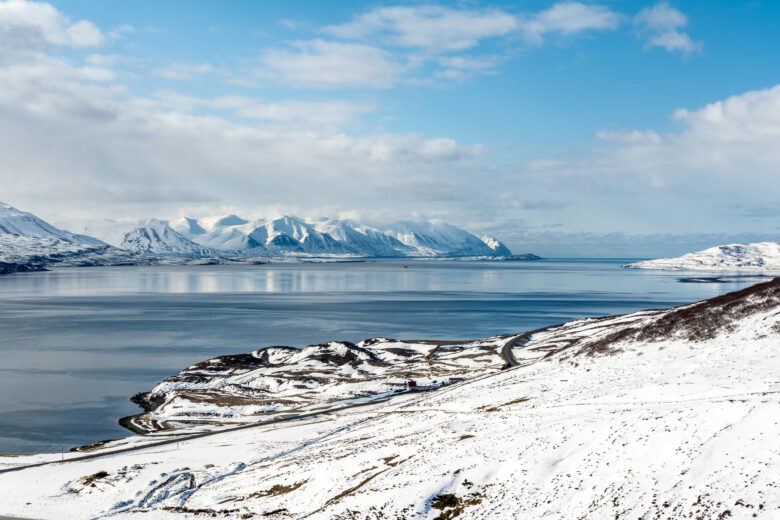 A snowy landscape in Iceland