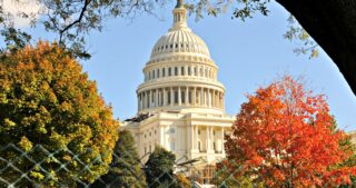 A view to the Capitol building in Washington DC