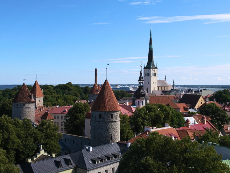 The historic rooftops of Tallinn