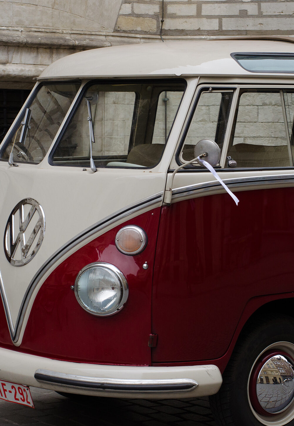 A red and white VW van