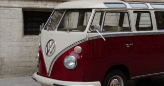 A red and white VW van