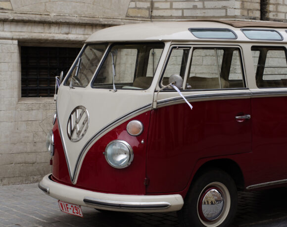 A red and white VW van